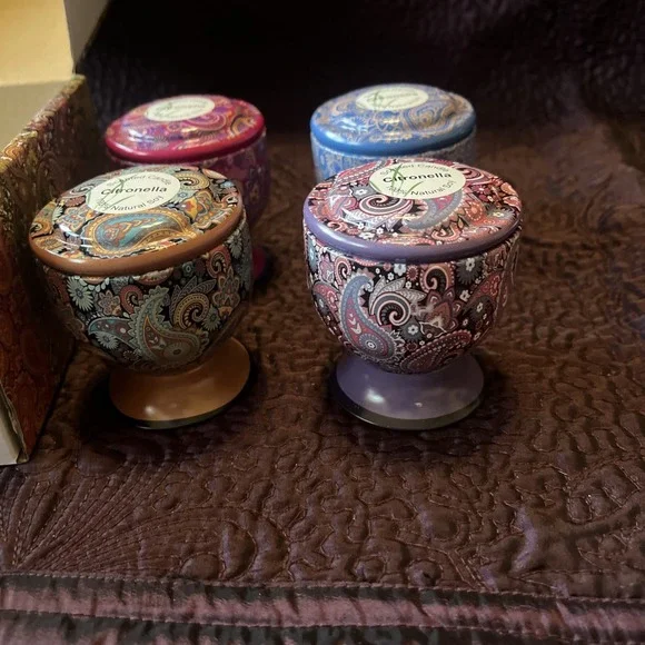 Gift Set Of 4 Scented Soy Candles In Individual Tins, Aromatherapy, Citronella - Picture 6 of 13